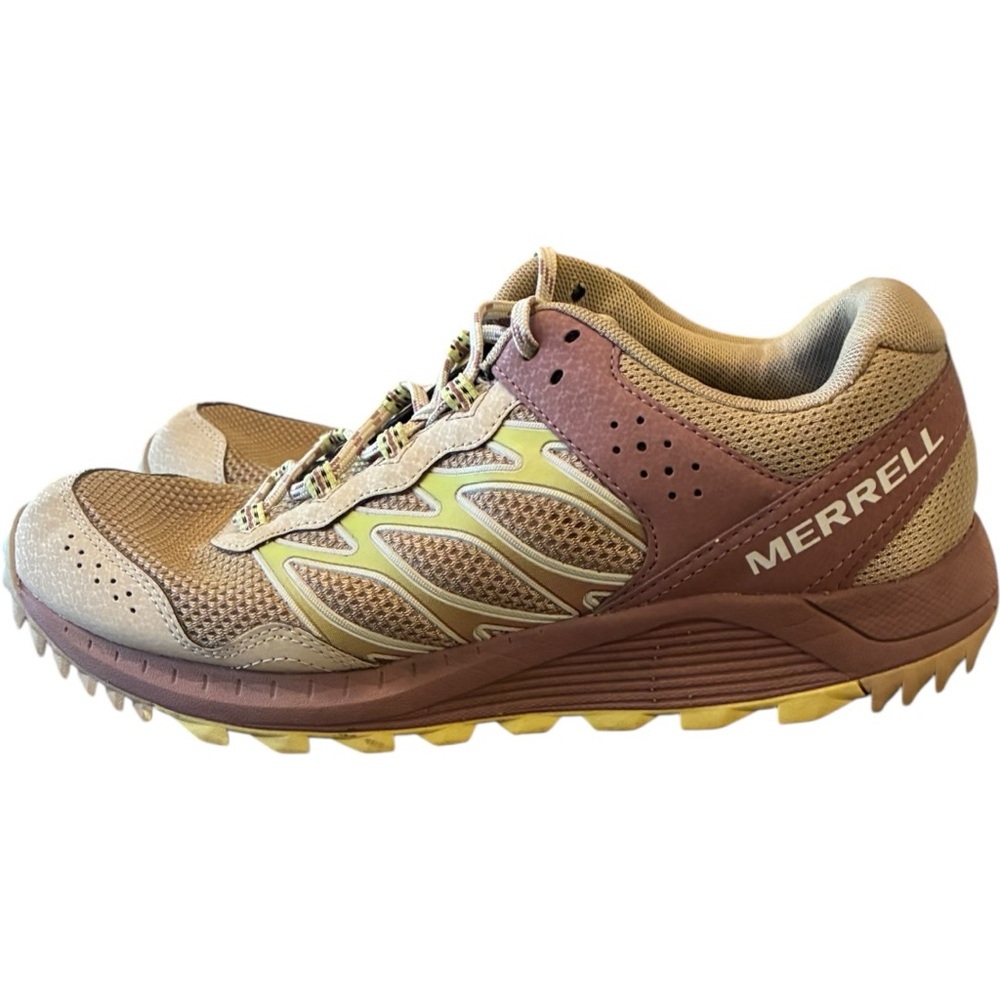 Merrell Women's Wildwood Hiking Trail Running Shoe Oyster Celery Size 9.5